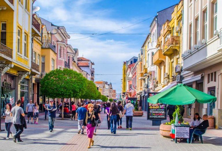 the main boulevard in center of Plovdiv