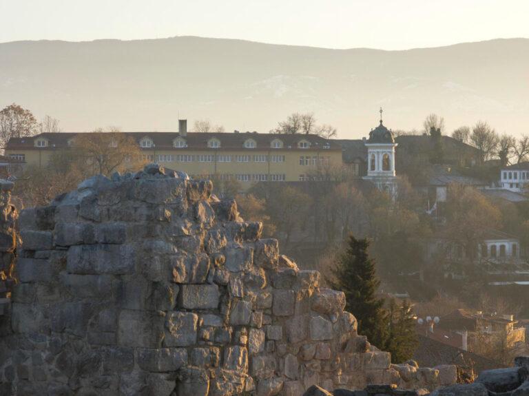 plovdiv city from nebet tepe hill bulgaria